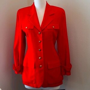 Vintage Neiman Marcus Red Wool Jacket